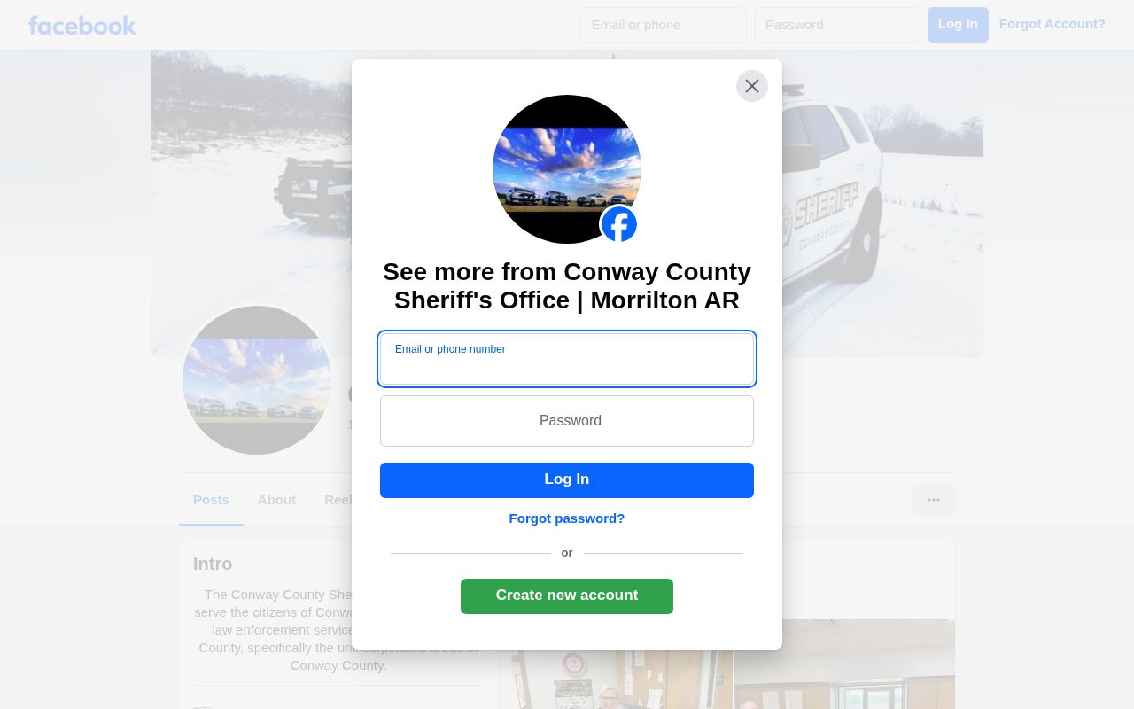 Conway County Sheriff official social source for wanted and warrant notices
