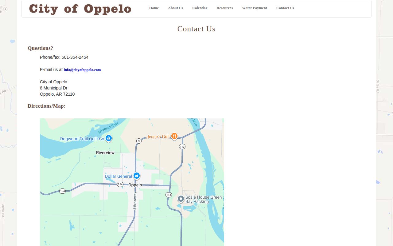 Oppelo official police arrest record contact in Conway County